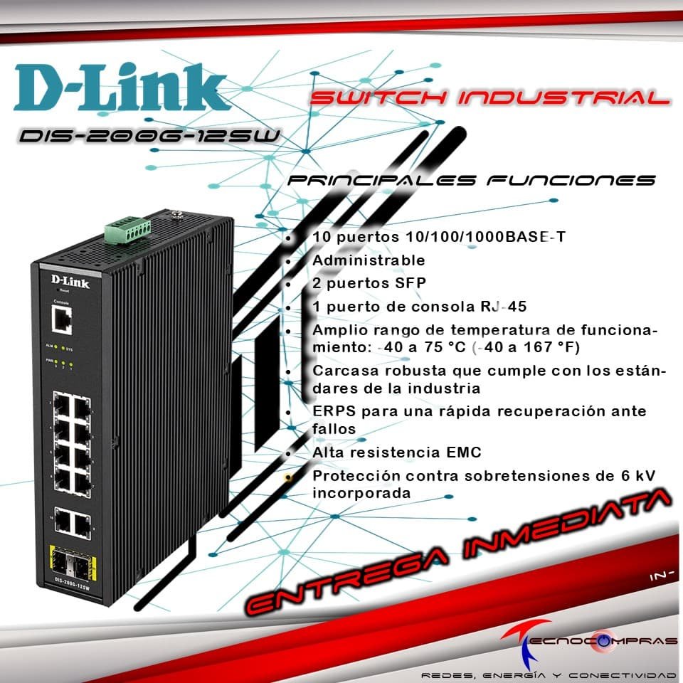 Potencia industrial en tus manos: Switch #DLink DIS-200G-12SW #Tecnocompras #Bogota #SwitchIndustrial