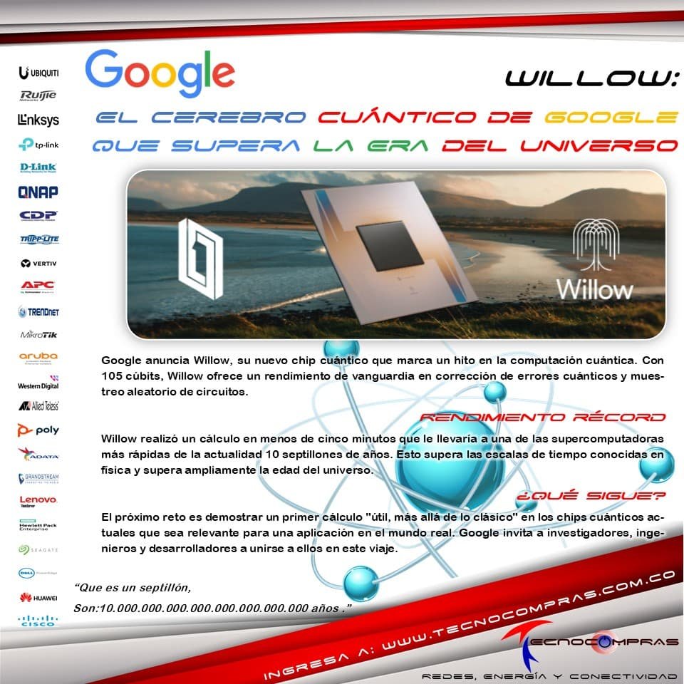 Willow: El Cerebro Cuántico de Google que Supera la Era del Universo #Tecnocompras #Willow #Google #ComputacionCuantica